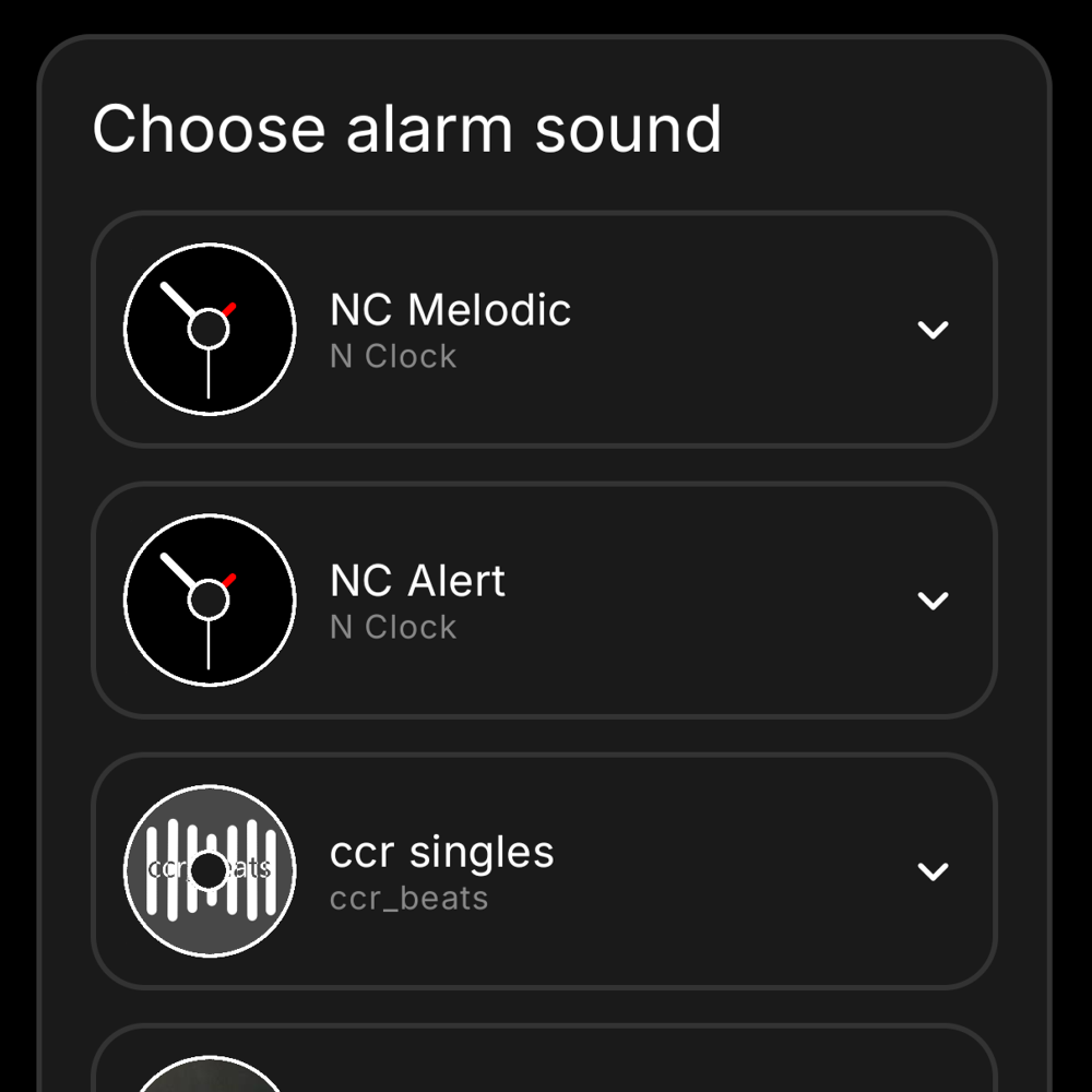 N Clock alarm sound library
