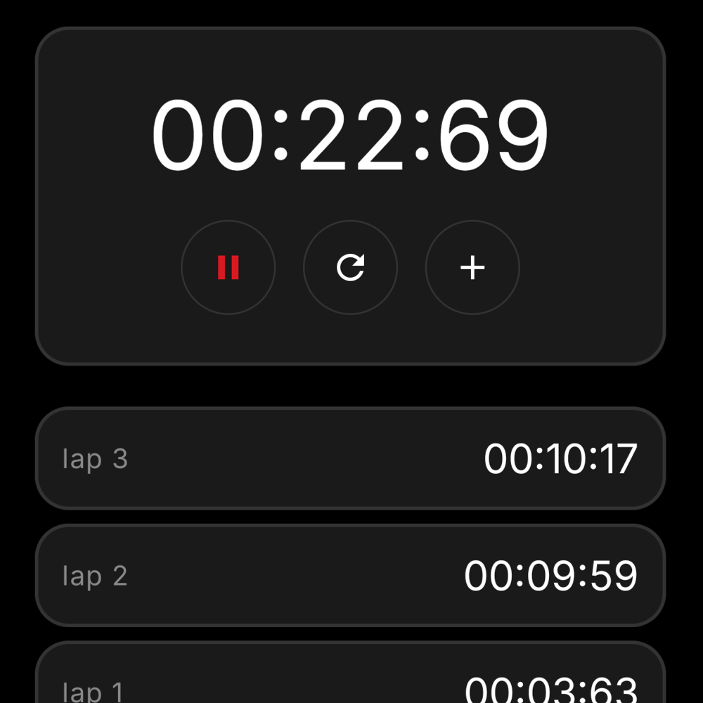 N Clock stopwatch